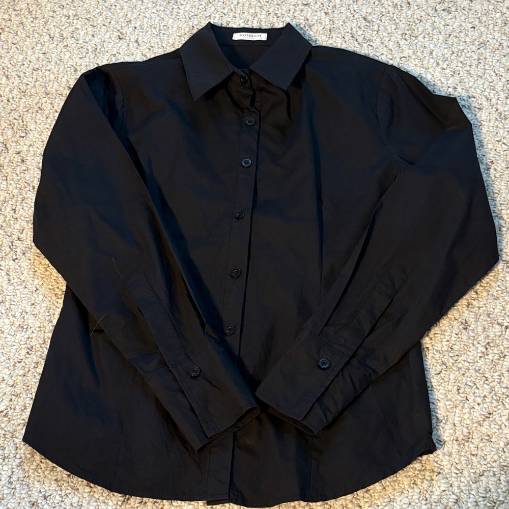 Classic Black Button-Down Shirt for Women
